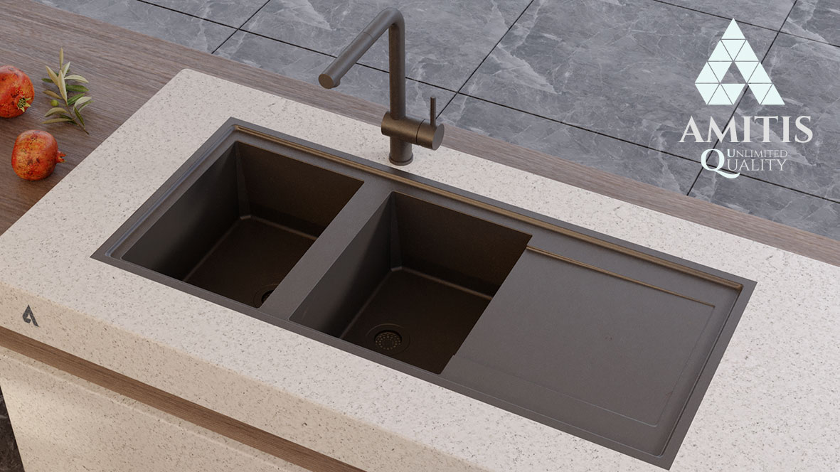 Black Sink In Island Cabinet